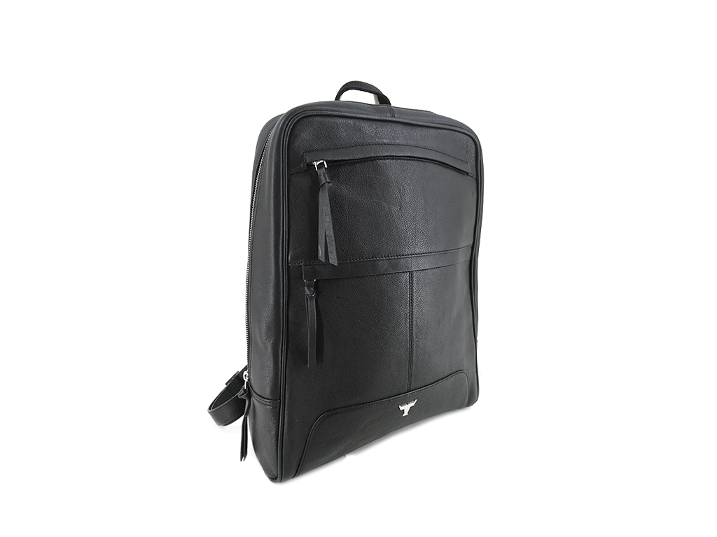 Leather backpack with multi compartment