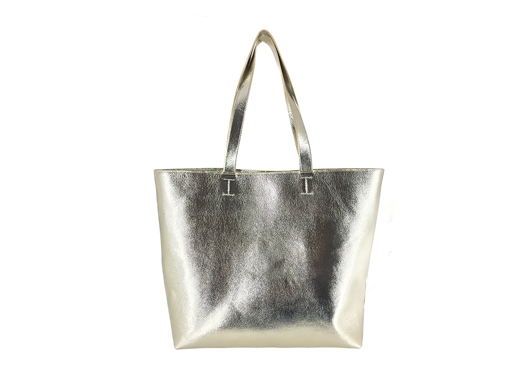 Silver Foiled tote bag with magnet closure